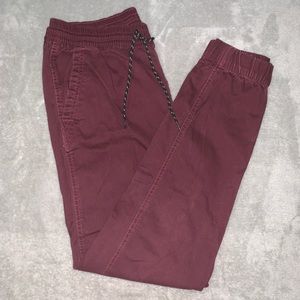 Maroon Khaki Draw String Joggers